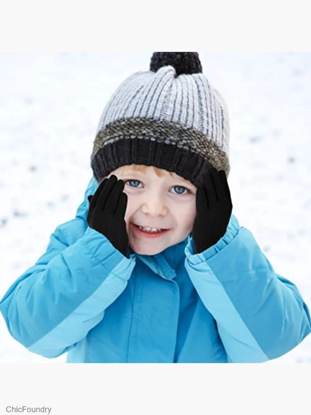 6 Pairs Stretchy Knit Gloves for Toddlers Kids Winter Warm